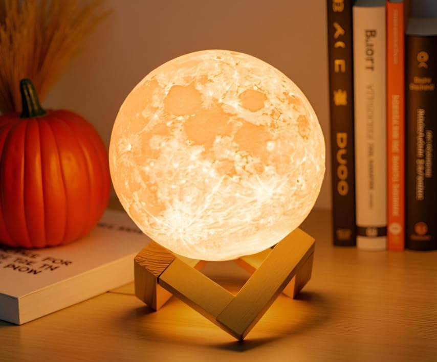 Mydethun Wooden Touch Dimmable Rechargeable Dual Color