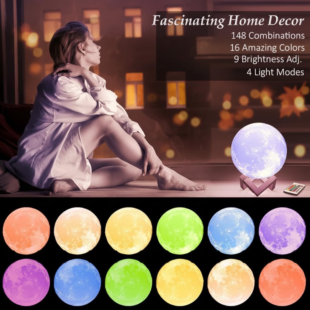 Mydethun Wooden Touch Dimmable Rechargeable Dual Color