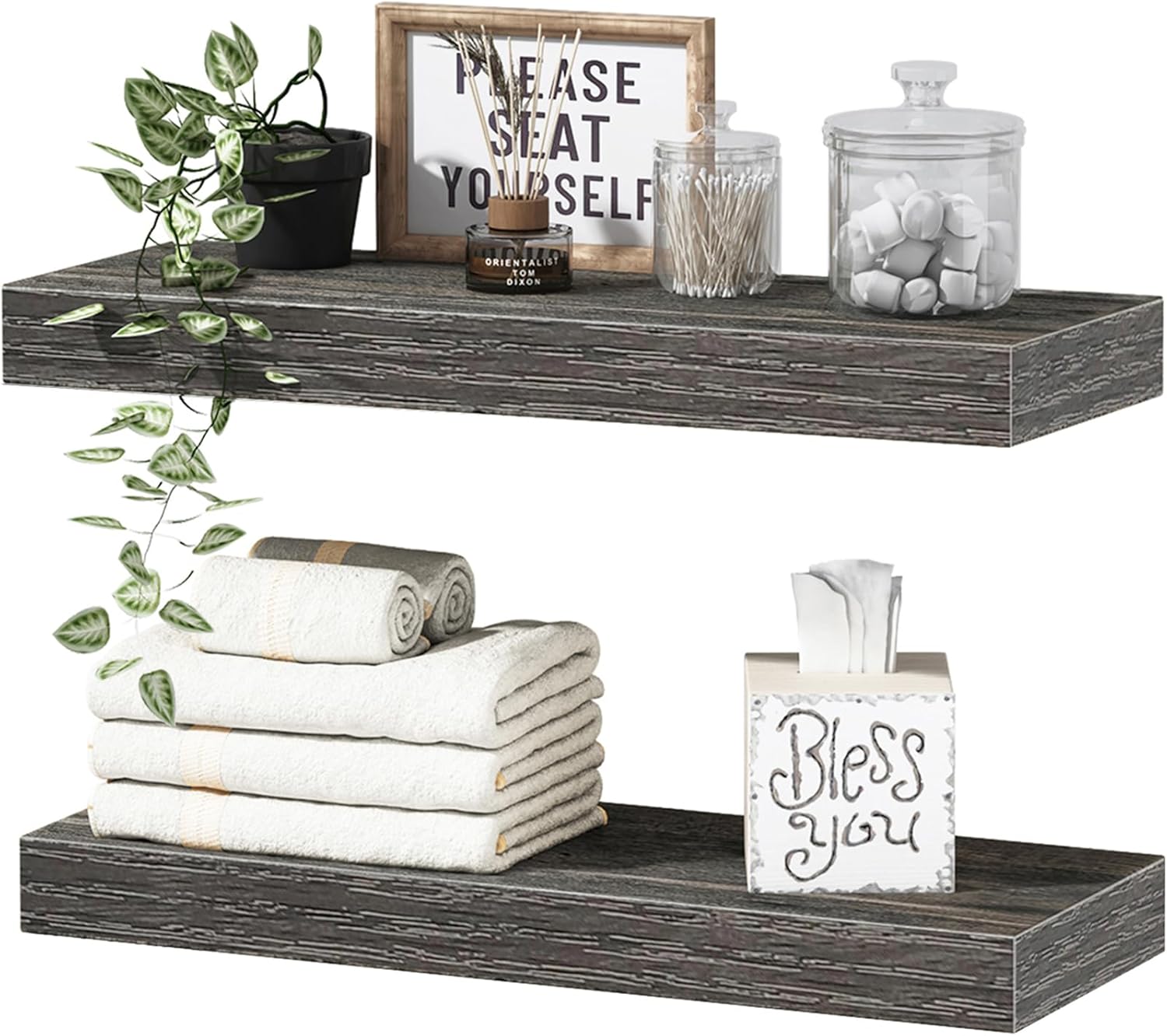 QEEIG Floating Bathroom Shelving Farmhouse