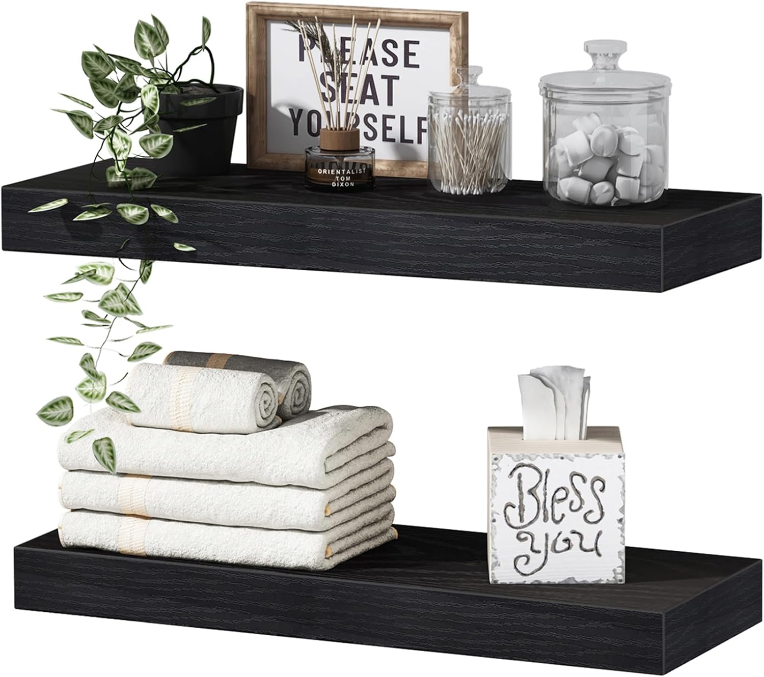 QEEIG Floating Bathroom Shelving Farmhouse