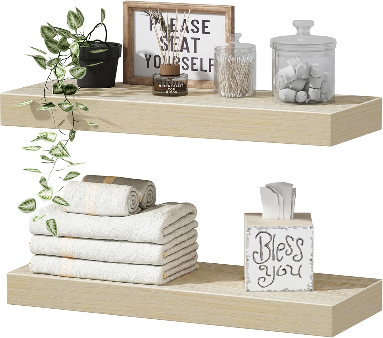 QEEIG Floating Bathroom Shelving Farmhouse