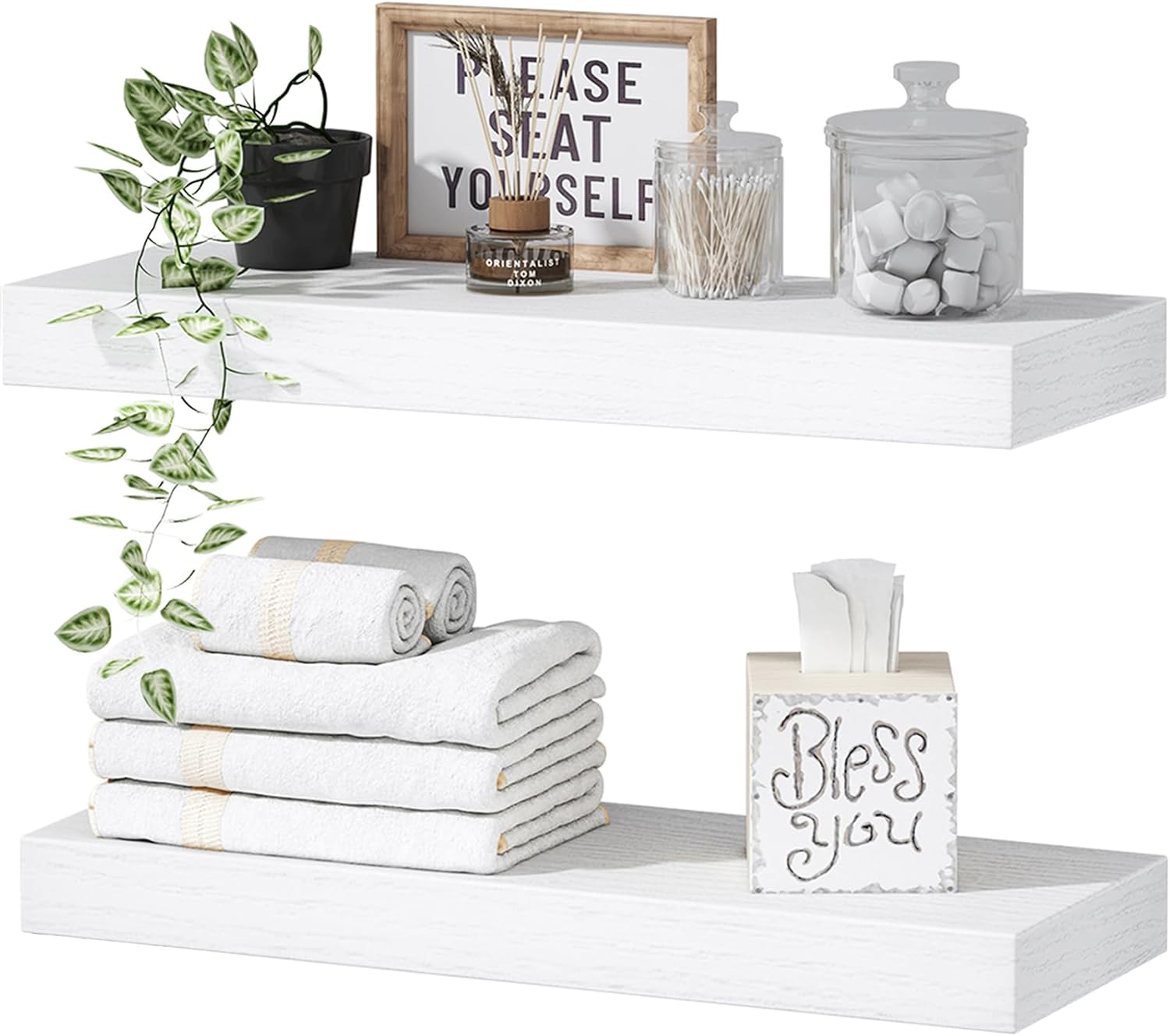 QEEIG Floating Bathroom Shelving Farmhouse