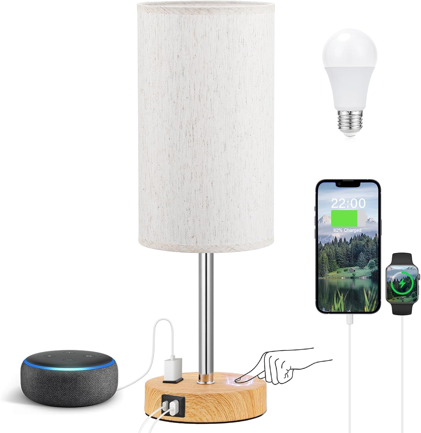 Beside Table Lamp Bedroom Nightstand