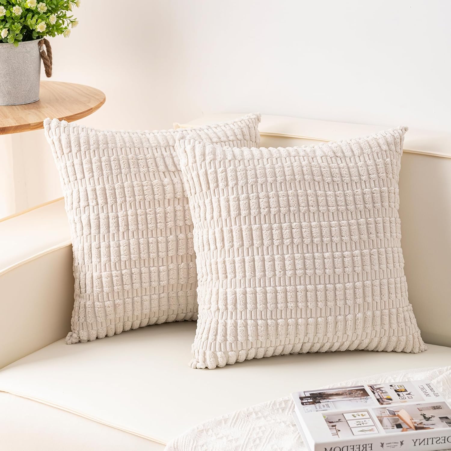 Aegero Corduroy Decorative Farmhouse Bed(45x45)